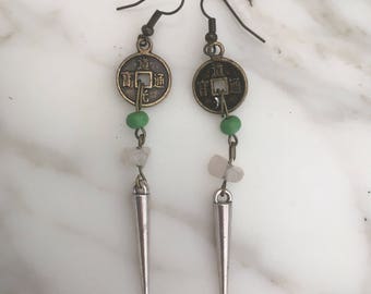 Upcycled Festival Spike Earrings