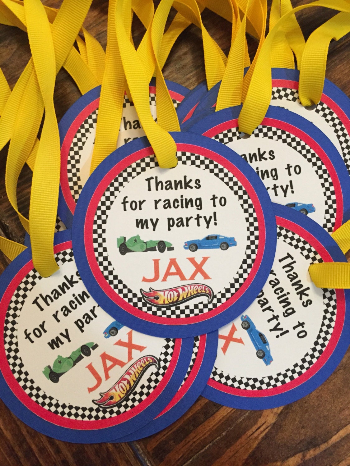 Race Car Hot Wheels Birthday Favor Tags-set of 10