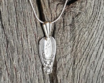 Sterling Antique Spoon Pendant/ "F"/'05'
