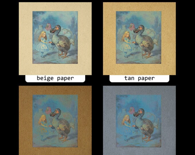 Printable Image Alice and the Dodo Bird Alice in Wonderland Graphic Digital Color Artwork Download Antique Clip Art HQ 300dpi No.2815