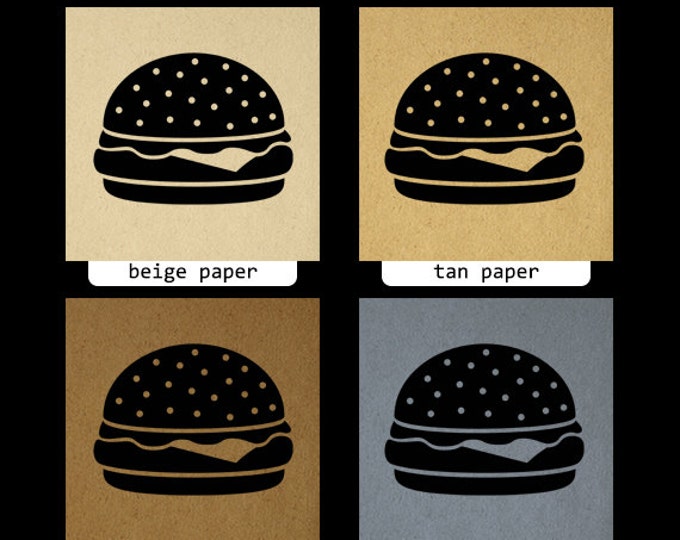 Printable Digital Hamburger Image Download Cheeseburger Graphic Artwork Jpg Png Eps HQ 300dpi No.4017