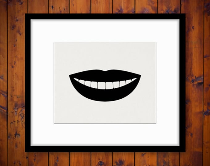 Printable Digital Smiling Mouth Graphic Smile Icon Download Image Antique Clip Art Jpg Png Eps HQ 300dpi No.4393