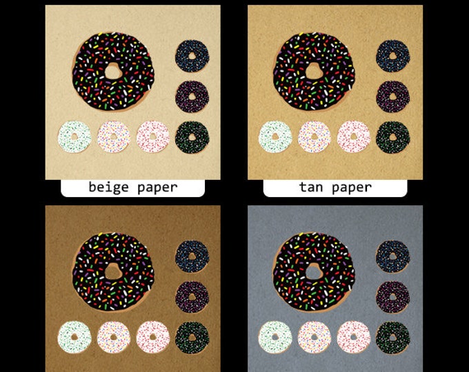 Printable Graphic Donut with Sprinkles Image Doughnuts Digital Collage Sheet Download Vintage Clip Art HQ 300dpi No.1995