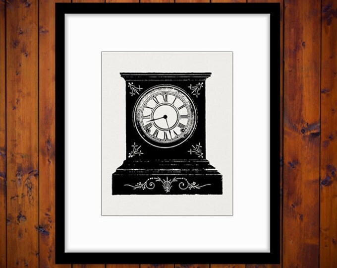 Antique Clock Digital Image Download Printable Graphic Vintage Clip Art Jpg Png Eps HQ No.2894