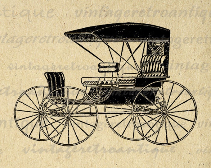 Vintage Carriage Digital Image Download Printable Graphic Vintage Clip Art for Transfers Printing etc HQ No.1589