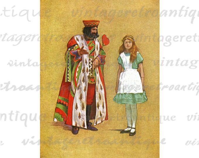 Alice and the King of Hearts Alice in Wonderland Digital Image Download Collage Sheet No.2538