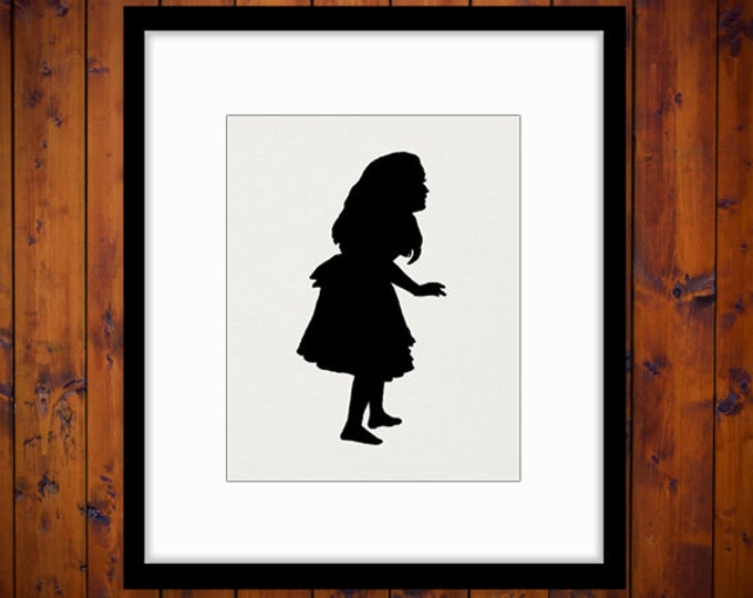 Alice in Wonderland Printable Digital Image Alice Silhouette Graphic Download Antique Clip Art for Transfers Printing etc HQ 300dpi No.4668