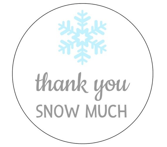 20 Thank You Snow Much Stickers Winter Stickers Snowflake Labels 