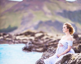 Maternity dress for photo shoot, Lavender maternity dress, long maternity dress, maternity dress, maternity photoshoot, babyshower dress