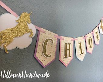 Unicorn Banner, Unicorn Birthday Banner, Unicorn Birthday, Magical Banner, Magical Birthday Banner, Unicorn High Chair Banner