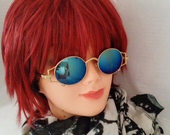 GV Designer Inspired Retro Sunglasses. Gold Tone Designer Inspired Sunglasses. Cool Designer Inspired Sunglasses. Retro Sunglasses.Blue Lens
