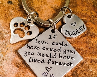 Pet Loss Keychain, Pet Memorial Keychain, If love could have saved you, Grief Jewelry
