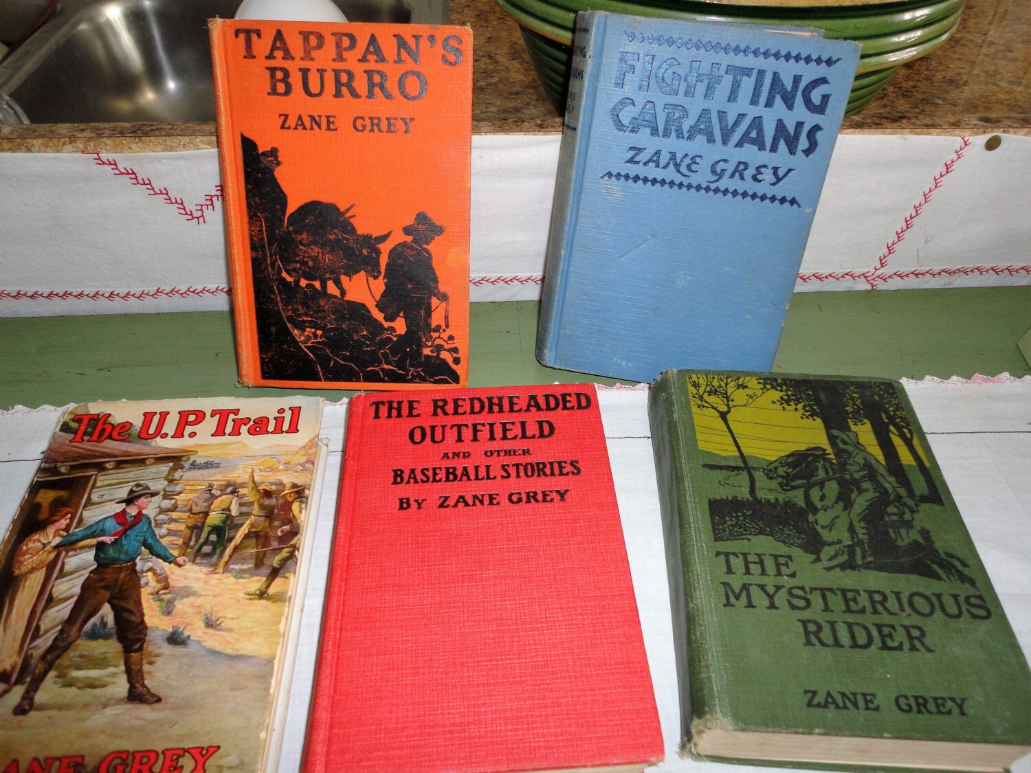 Zane Grey Book Collection Set of 5 Antique Collectible Hard