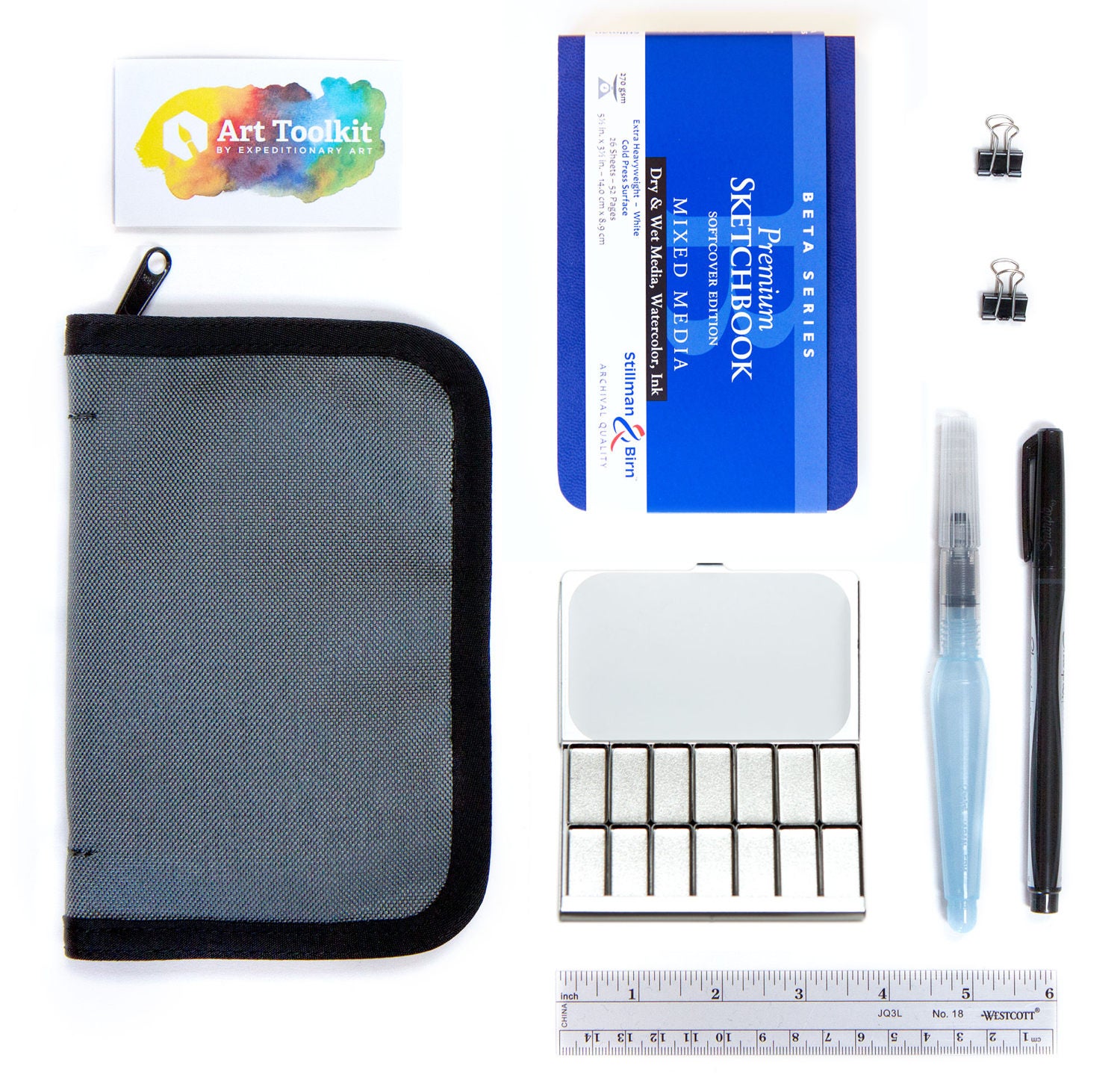 The Pocket Art Toolkit Small Travel Watercolor Sketching Kit