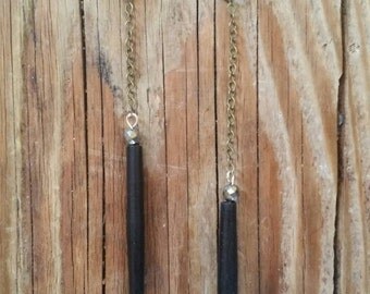 Porcupine quill and pyrite earrings