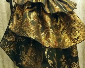LIMITED EDITION!! Blackened Copper FLORAL Long Steampunk Bustle Ruffle