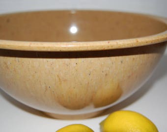 Melmac Confetti Bowl / Tan Texas Ware / " D3 118 USA" / Beige and Blue Confetti / Splatter Design