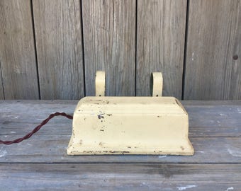 Vintage yellow or cream bed lamp,clip on bed lamp