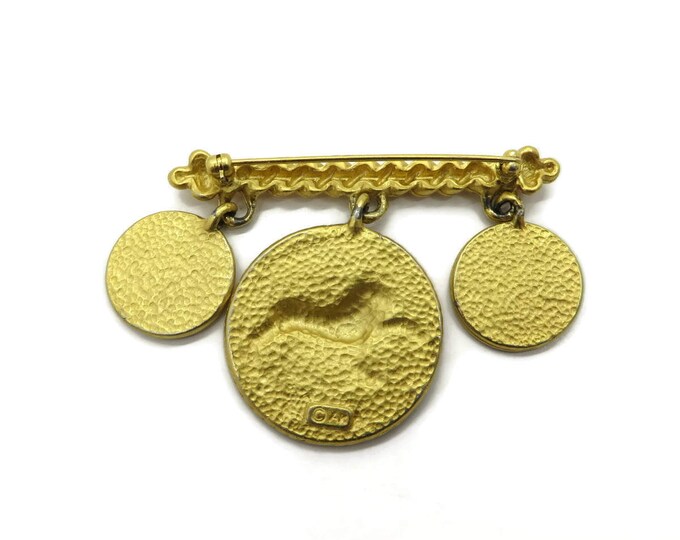 ON SALE! Anne Klein Dangling Symbols Brooch, Vintage Sun, Moon, Lion Pin