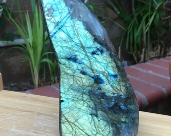 Top Quality 3.1lb XL Polished Labradorite Crystal Decorator - Madagascar - Self Standing - Item:L170026