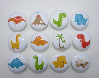 Dinosaur Dresser Drawer Knobs Set of 12