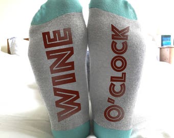 Wine O'Clock Socks - Feet Up! Luxury Funny Sock Gift for Wine Lovers