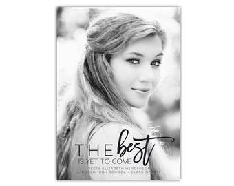 Photo Graduation Announcements // High School Graduation //Senior Photo Cards // 5x7 Printable Graduation Announcement // The Tessa