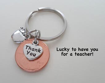 Teacher Appreciation Gift Keychain, Teacher Gift, Employee Appreciation Gift, Coworker Gift, Work Team Gift, Thank you Gift, Penny Keychain