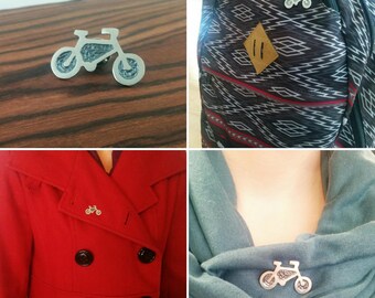 925 silver bicycle / 925 silver pin / Contribution to cancer research / Cyclo-Defi pin