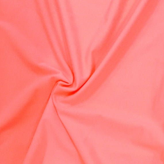 Neon Coral Stretch Fabric SALE 4 Way Cotton Knit Spandex Remnant 36" x 60" Wide from