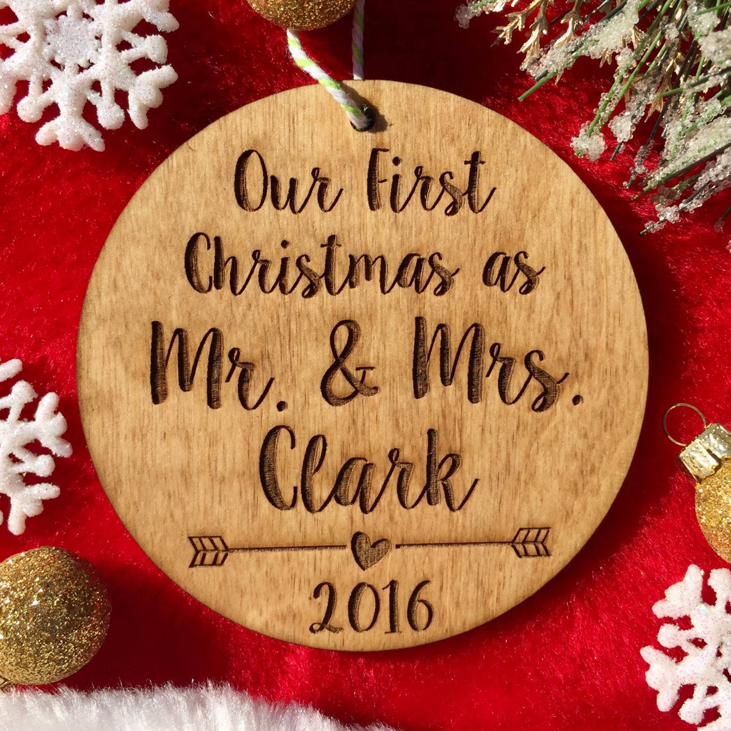 Our First Christmas as Mr. and Mrs. Ornament Personalized
