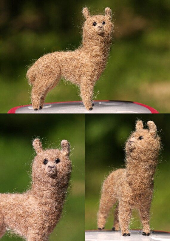 Needle felted Fawn Alpaca