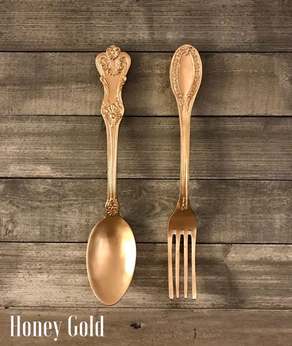 Large Spoon and Fork Kitchen Decor Kitchen Wall Decor