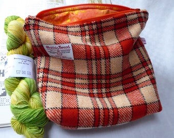 Knitting Bag, Knitting Project Bag in Harris Tweed