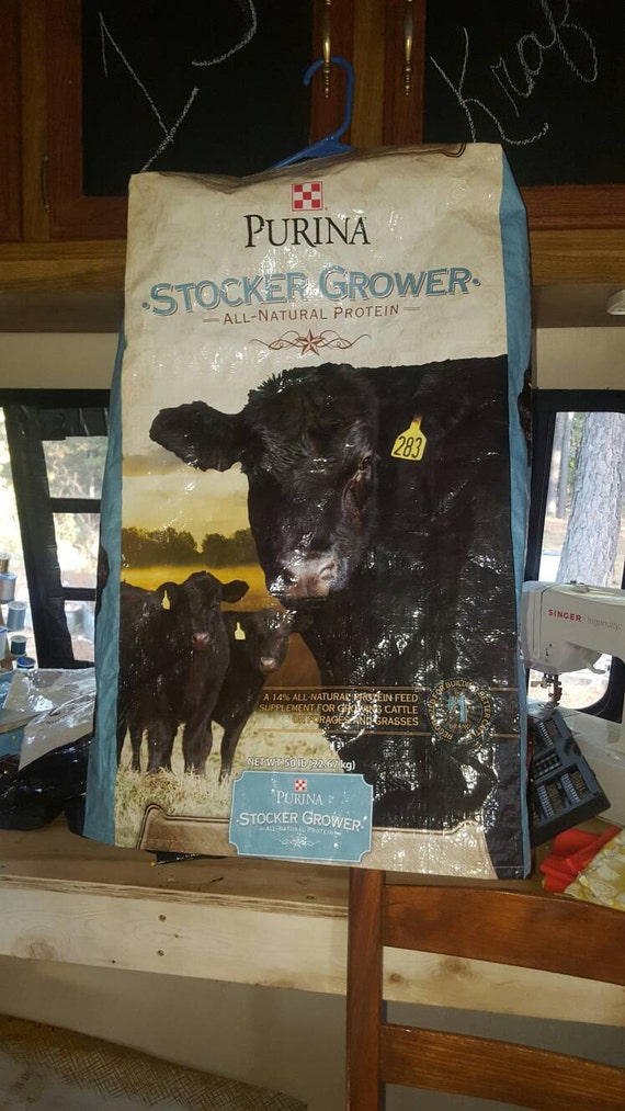 Items similar to Recycled Purina stocker grower cattle feed sack w