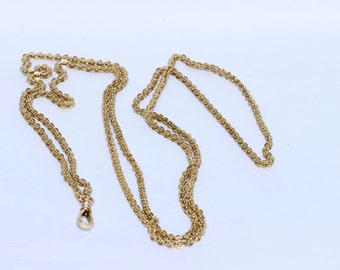 14K Gold Pocket Watch Chain Necklace