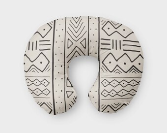 Nursing Pillow Cover Mudcloth in Bone. Nursing Pillow Cover. Aztec Boppy Cover. Tribal Boppy Cover. Baby Bedding. Tribal Nursing Cover.