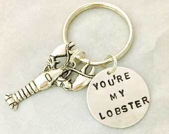 You're My Lobster Hand Stamped Keychain