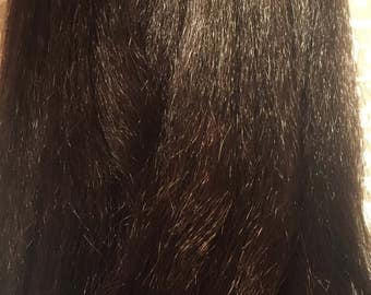 Enredo de castaño medio 100 por ciento cabello Kanekalon, largo 48 pulgadas de suave y sedoso y resistente al calor pelo para extensiones o trenzas, muñeca Reroots