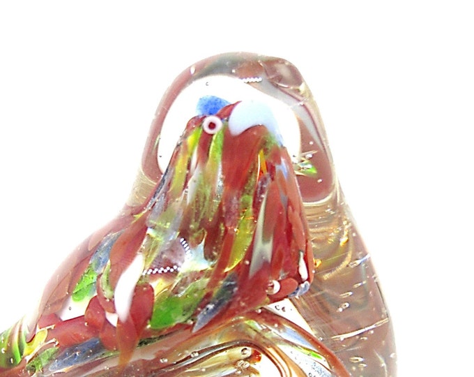 Vintage Murano Glass Bird Paperweight Glass - Italian Art Glass Bird - Vintage Art Glass Paperweight, ART GLASS Sculpture