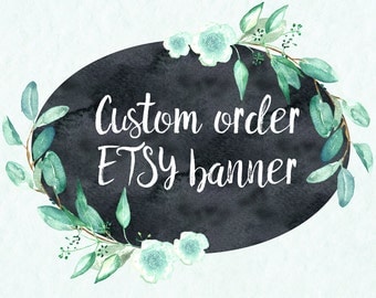 Etsy Shop Banner, Custom order. Watercolor banner. watercolour etsy shop banner