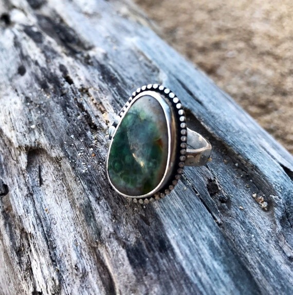 Wavellite ring in sterling silver 6.5 by AngelAlchemy on Etsy