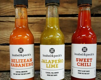 Hot Sauce Trio 1.0: Habanero, Sweet Chili, and Jalapeño - Small Batch Handmade Gift Box