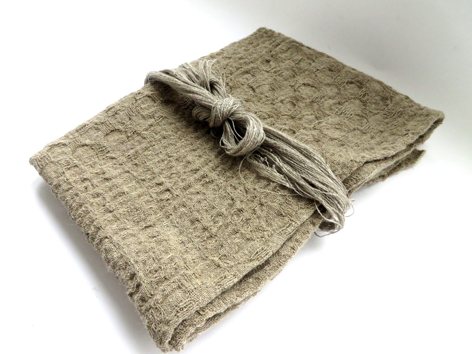 Natural Linen Towels Undyed Waffle Linen Towels by LovebyLudmila