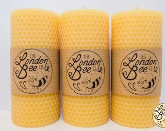 Honeycomb Solid Beeswax Pillar Candle (12.38 cm x 5.75 cm)