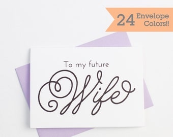 To My Future Wife Wedding Card, Wedding Cards, Printed Wedding Cards with Envelopes (WC015-PL)