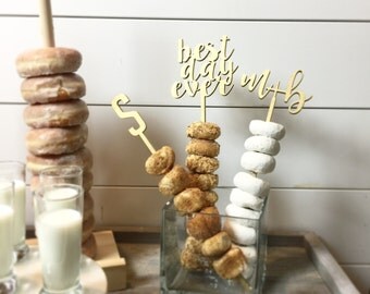 Donut stand, donut sticks, wedding dessert bar, donut kabobs, donut bar