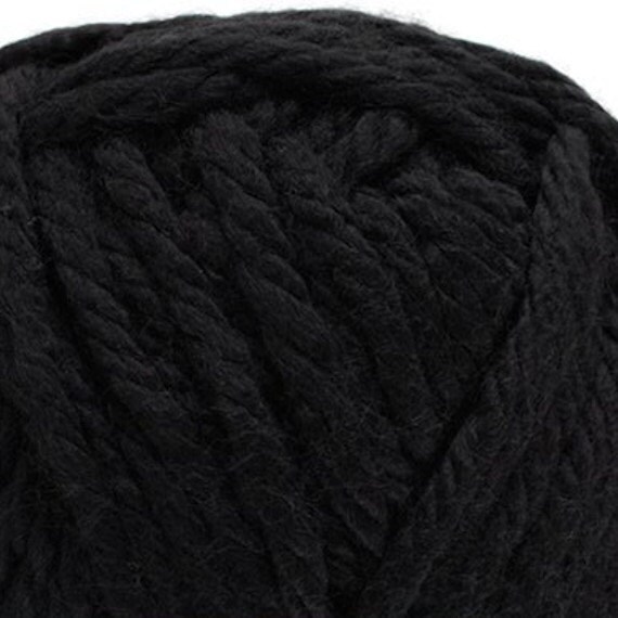 OAKLAND BLACK, Black Hometown USA by Lionbrand, Super Bulky Black Yarn