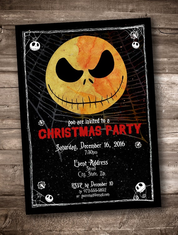Jack Skellington Christmas Party Invitation by appacadappa on Etsy