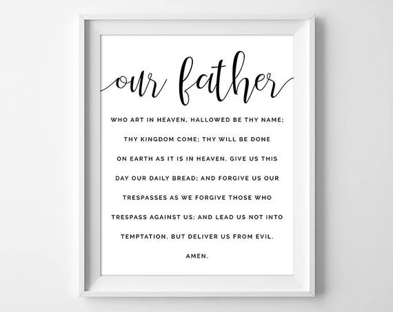 our father prayer print the lords prayer catholic print